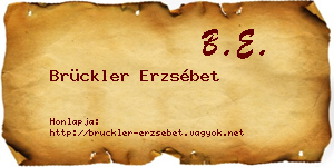 Brückler Erzsébet névjegykártya